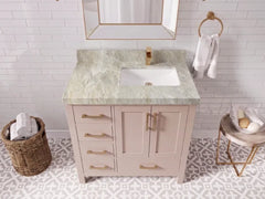 Malibu 36 in. W x 22 in. D Right Offset Sink Bathroom Vanity - photo 25