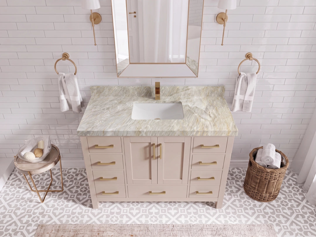Malibu 48 in. W x 22 in. D Single Sink Bathroom Vanity | 
              
                Pink
                
                  
             - MLB_PNK_WHQZ_48S - photo №20