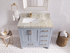 Malibu 36 in. W x 22 in. D Left Offset Sink Bathroom Vanity - photo 25