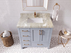 Malibu 36 in. W x 22 in. D with Center Sink Bathroom Vanity - photo 22