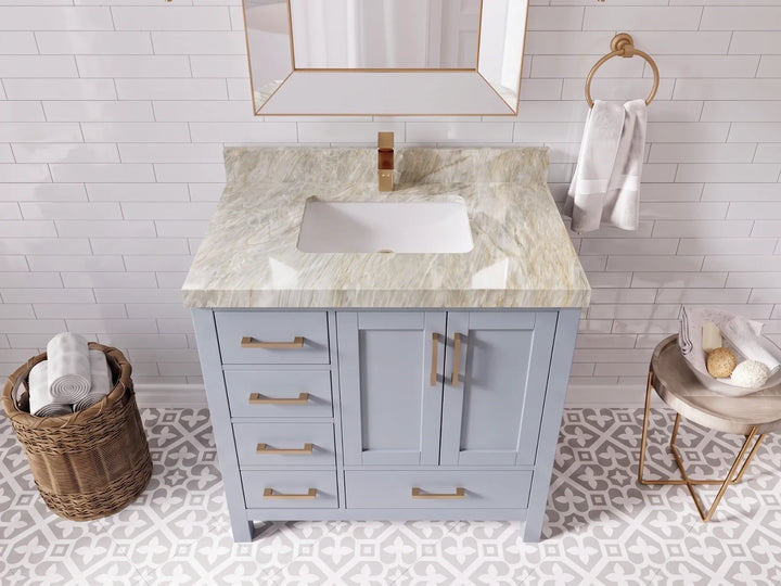 Malibu 36 in. W x 22 in. D with Center Sink Bathroom Vanity - photo 22