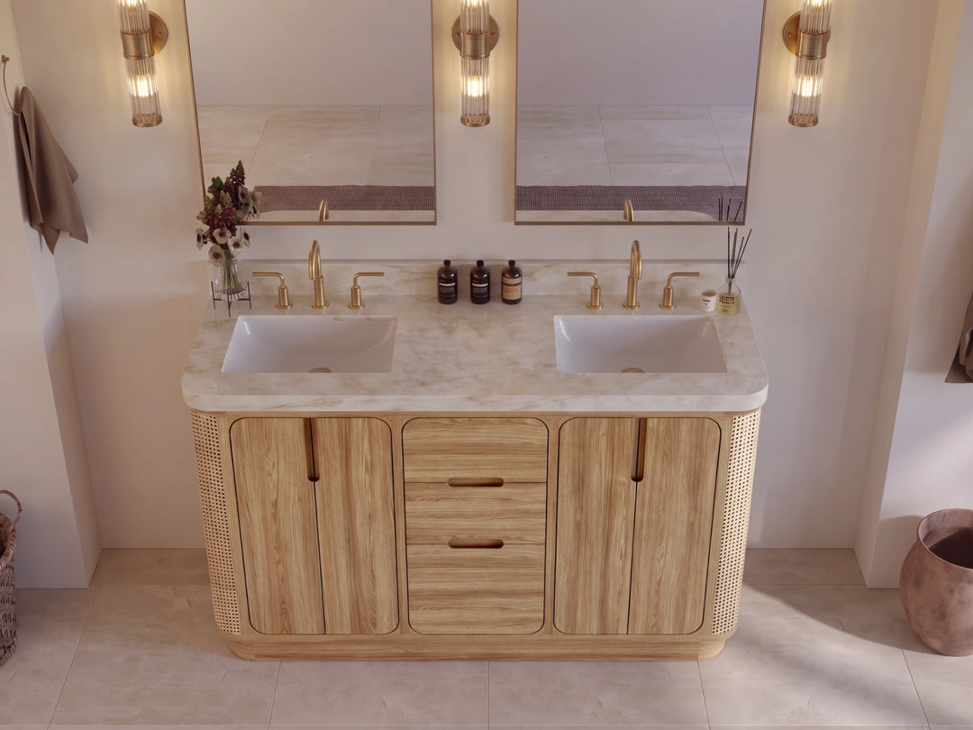 Ventura Teak 60 in. W x 22 in. D Double Sink Bathroom Vanity | 
              
                Light Natural Teak
                
                  
             - VTR_TK_LNT_CA_LZ_60D - photo №10