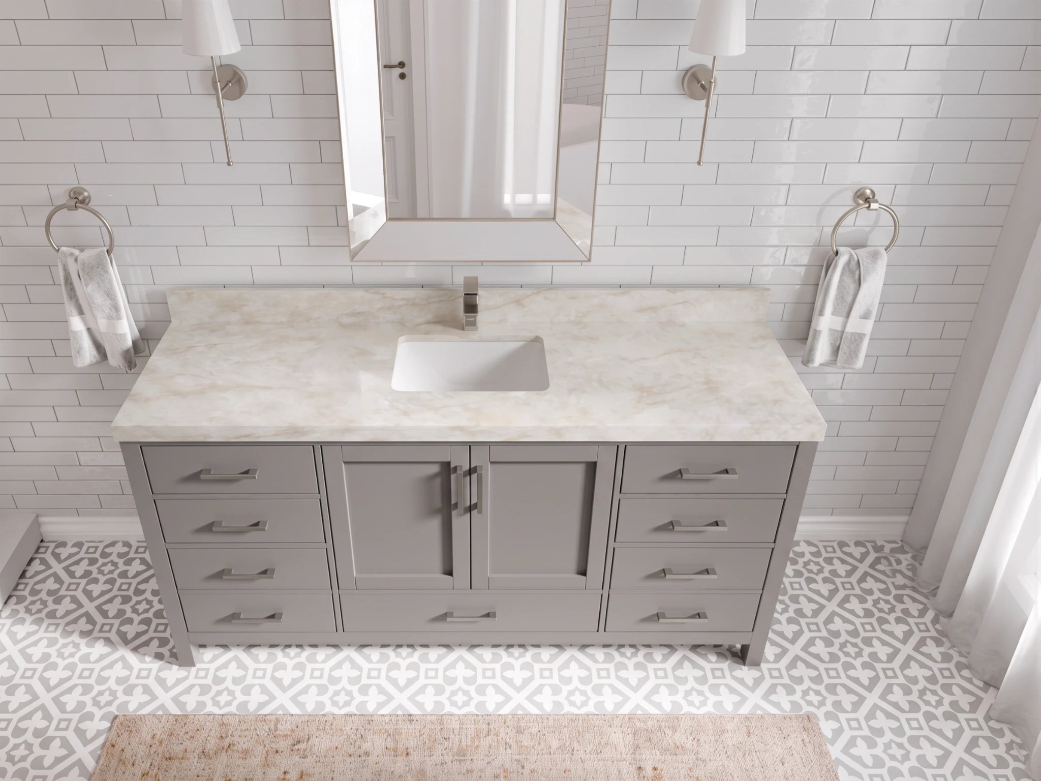 Malibu 72 in. W x 22 in. D Single Sink Bathroom Vanity