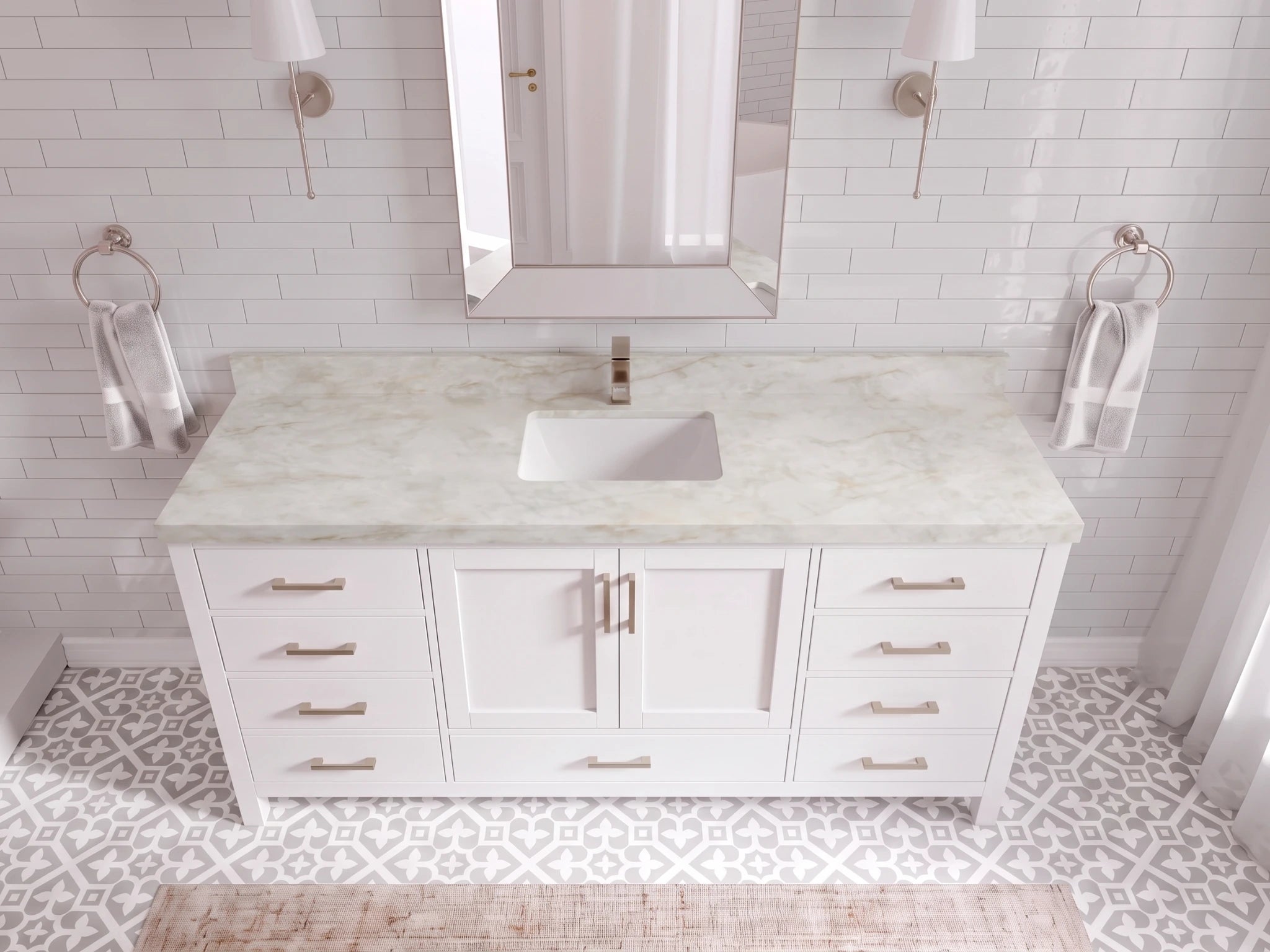 Malibu 72 in. W x 22 in. D Single Sink Bathroom Vanity