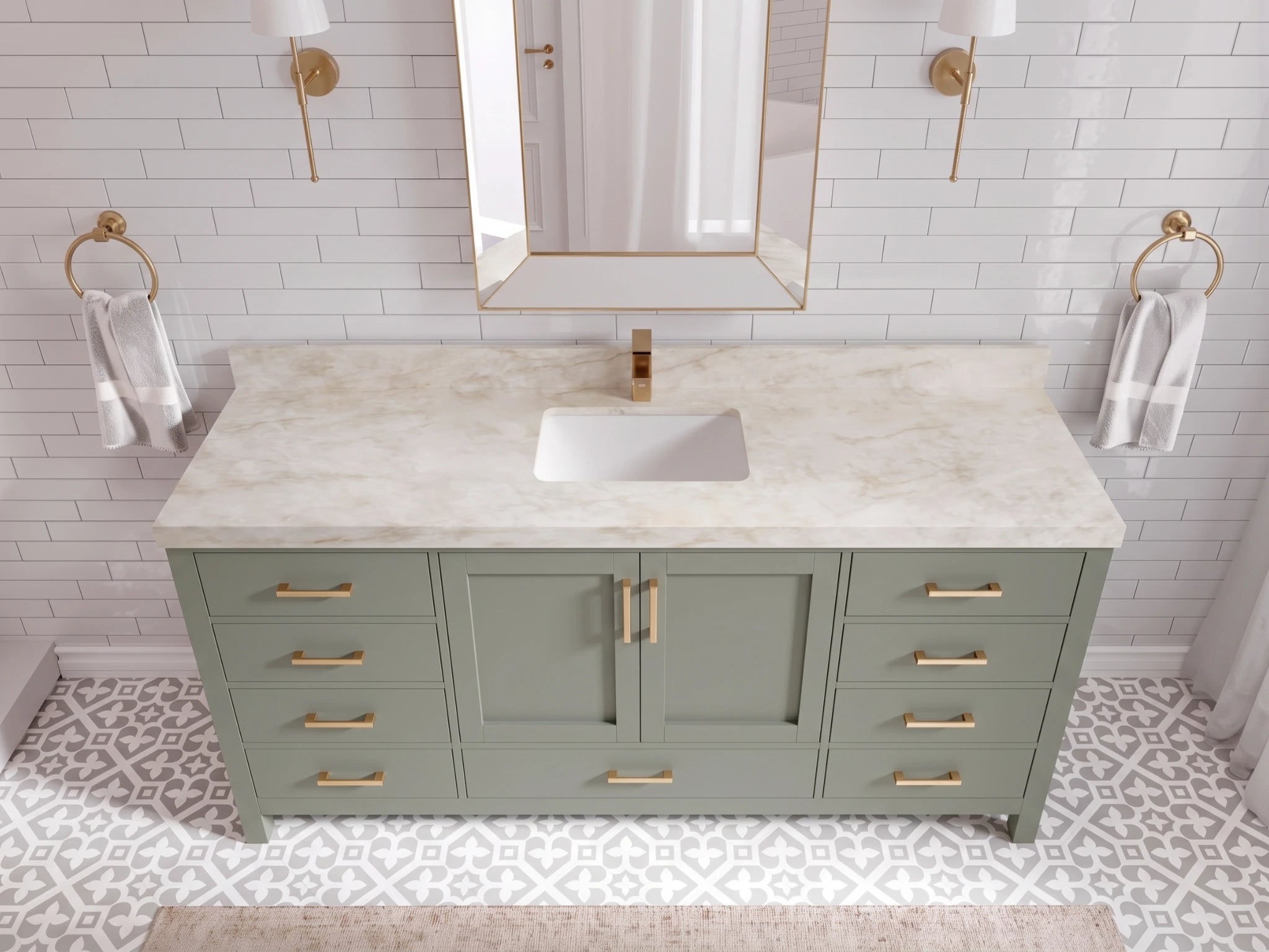 Malibu 72 in. W x 22 in. D Single Sink Bathroom Vanity