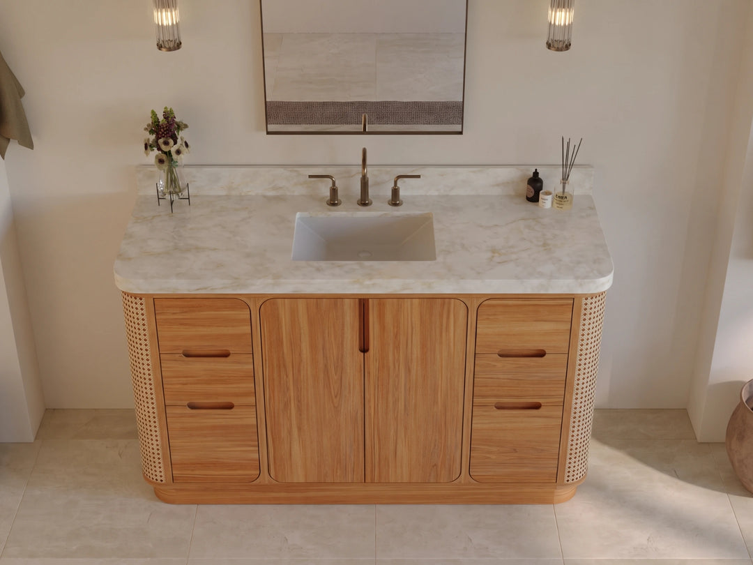 Ventura Teak 60 in. W x 22 in. D Single Sink Bathroom Vanity | 
              
                Light Natural Teak
                
                  
             - VTR_TK_LNT_CA_LZ_60S - photo №12