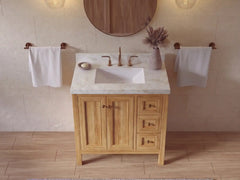 Nashville Teak Wood 36 in. W x 22 in. D Center Sink Bathroom Vanity - photo 33