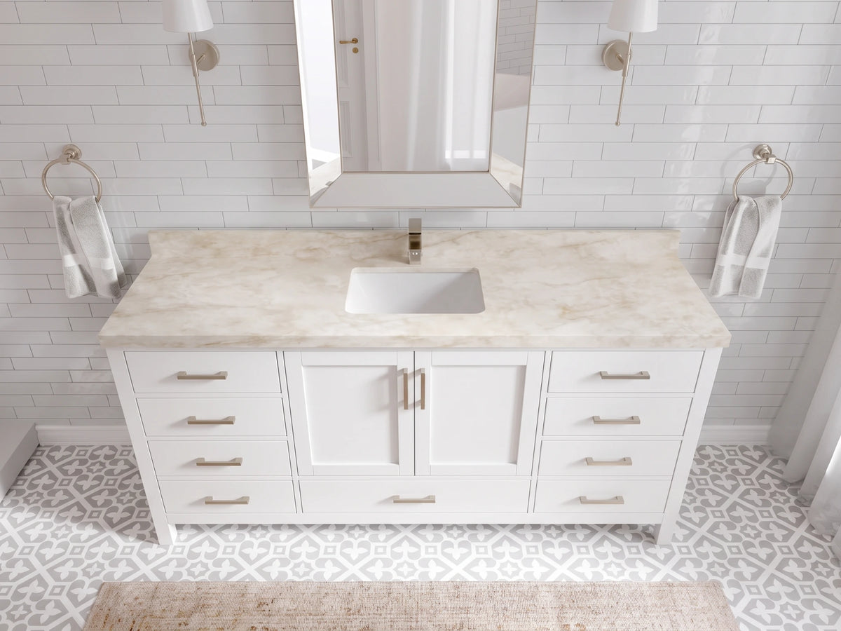 Malibu 72 in. W x 22 in. D Single Sink Bathroom Vanity
