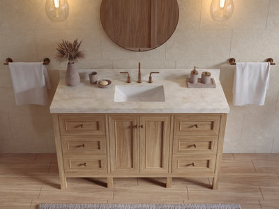 Nashville Teak Wood 60 in. W x 22 in. D Single Sink Bathroom Vanity