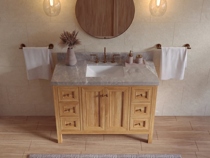 Nashville Teak Wood 48 in. W x 22 in. D Single Sink Bathroom Vanity - photo 29