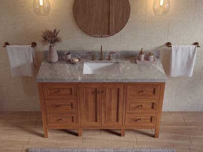 Nashville Teak Wood 60 in. W x 22 in. D Single Sink Bathroom Vanity