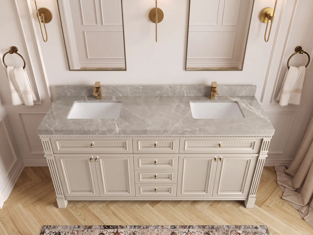 Paris 72 in. W x 22 in. D Double Sink Bathroom Vanity | 
              
                Fine Grain Linen Beige
                
                  
             - PRS_FNG_WHQZ_72D - photo №33