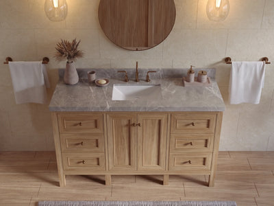 Nashville Teak Wood 60 in. W x 22 in. D Single Sink Bathroom Vanity