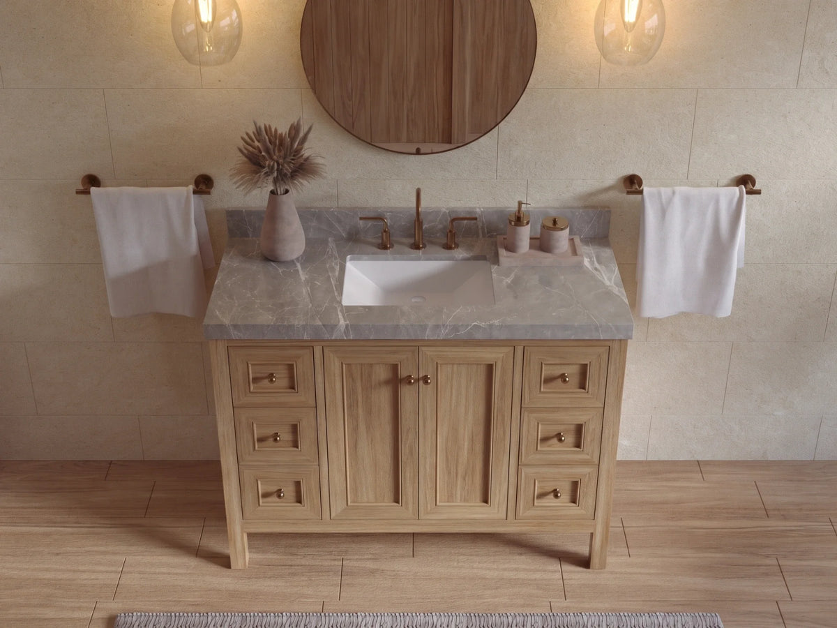 Nashville Teak Wood 48 in. W x 22 in. D Single Sink Bathroom Vanity