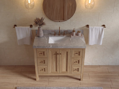 Nashville Teak Wood 42 in. W x 22 in. D Single Sink Bathroom Vanity
