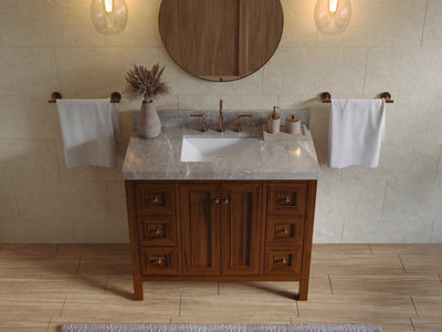 Nashville Teak Wood 42 in. W x 22 in. D Single Sink Bathroom Vanity