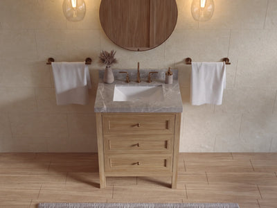 Nashville Teak Wood 30 in. W x 22 in. D Single Sink Bathroom Vanity