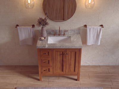 Nashville 36 in. W x 22 in. D Center Sink Teak Wood Bathroom Vanity