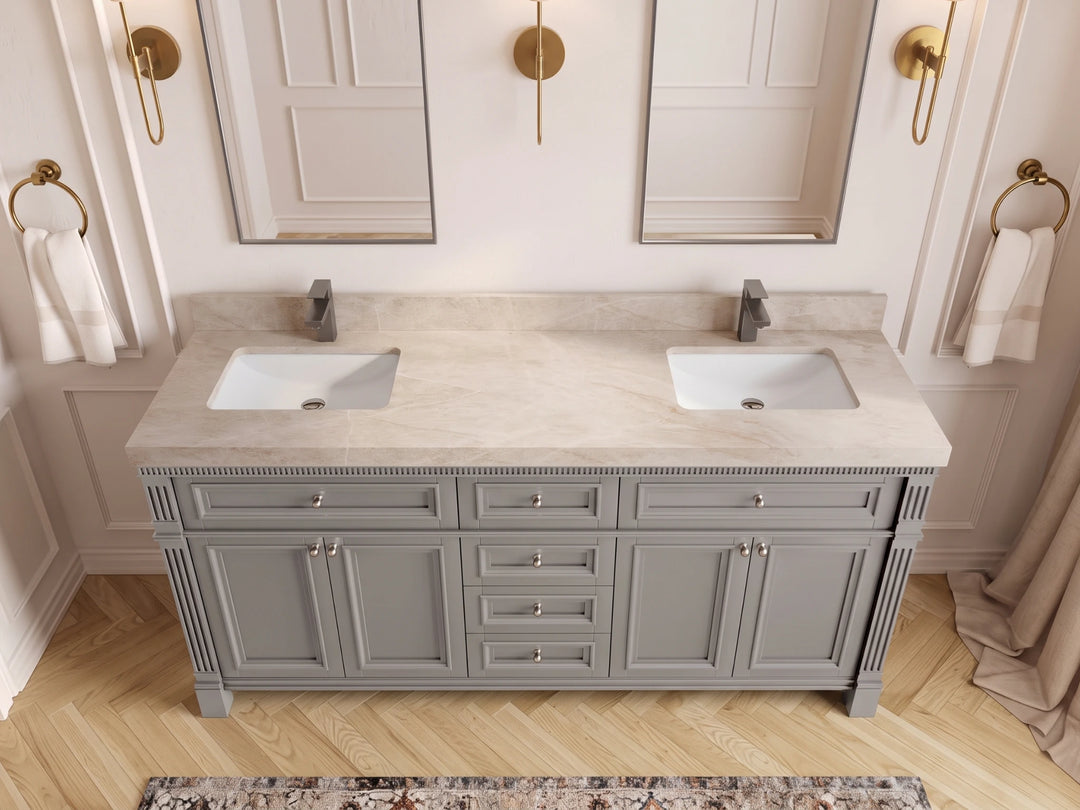 Paris 72 in. W x 22 in. D Double Sink Bathroom Vanity | 
              
                Elephant Skin Gray
                
                  
             - PRS_GRY_WHQZ_72D - photo №53