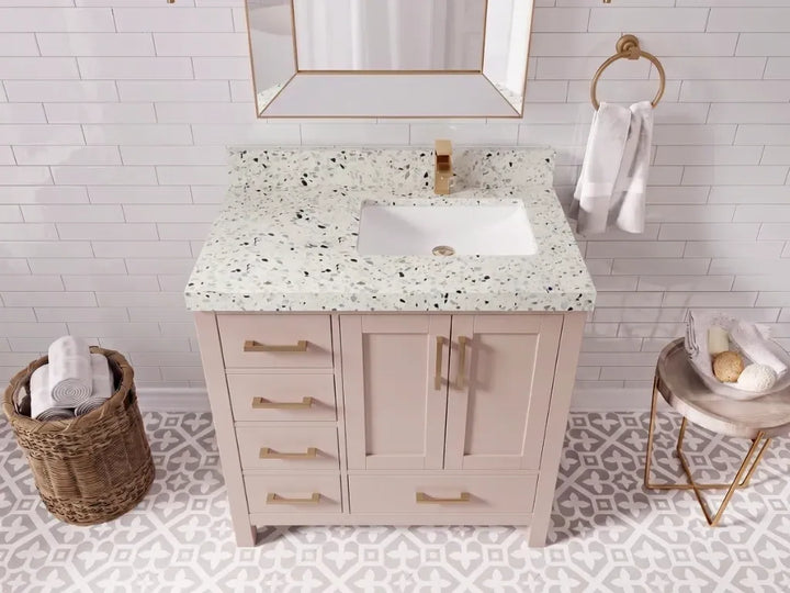 Malibu 36 in. W x 22 in. D Right Offset Sink Bathroom Vanity - photo 26