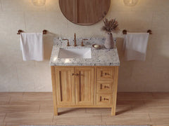 Nashville Teak Wood 36 in. W x 22 in. D Left Offset Sink Bathroom Vanity - photo 23