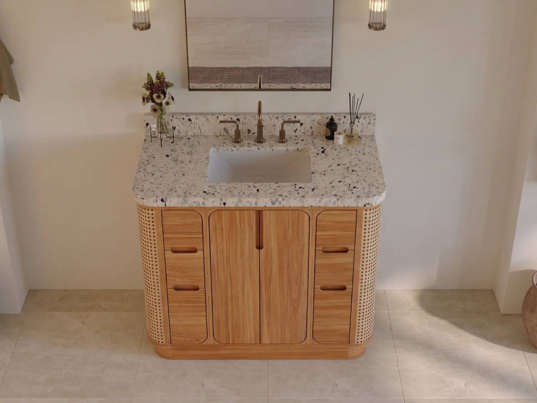 Ventura Teak 42 in. W x 22 in. D Single Sink Bathroom Vanity | 
              
                Light Natural Teak
                
                  
             - VTR_TK_LNT_CA_LZ_42 - photo №10