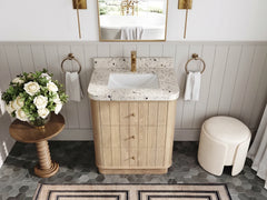Houston White Oak 30 in. W x 22 in. D Free Standing Curved Edge Single Sink Bathroom Vanity - photo 28