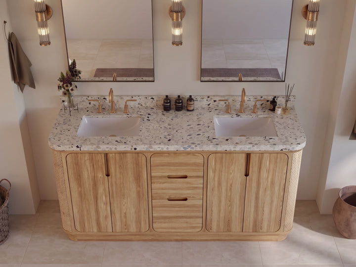 Ventura Teak 72 in. W x 22 in. D Double Sink Bathroom Vanity - photo 6