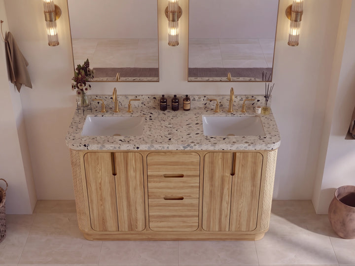 Ventura Teak 60 in. W x 22 in. D Double Sink Bathroom Vanity - photo 9