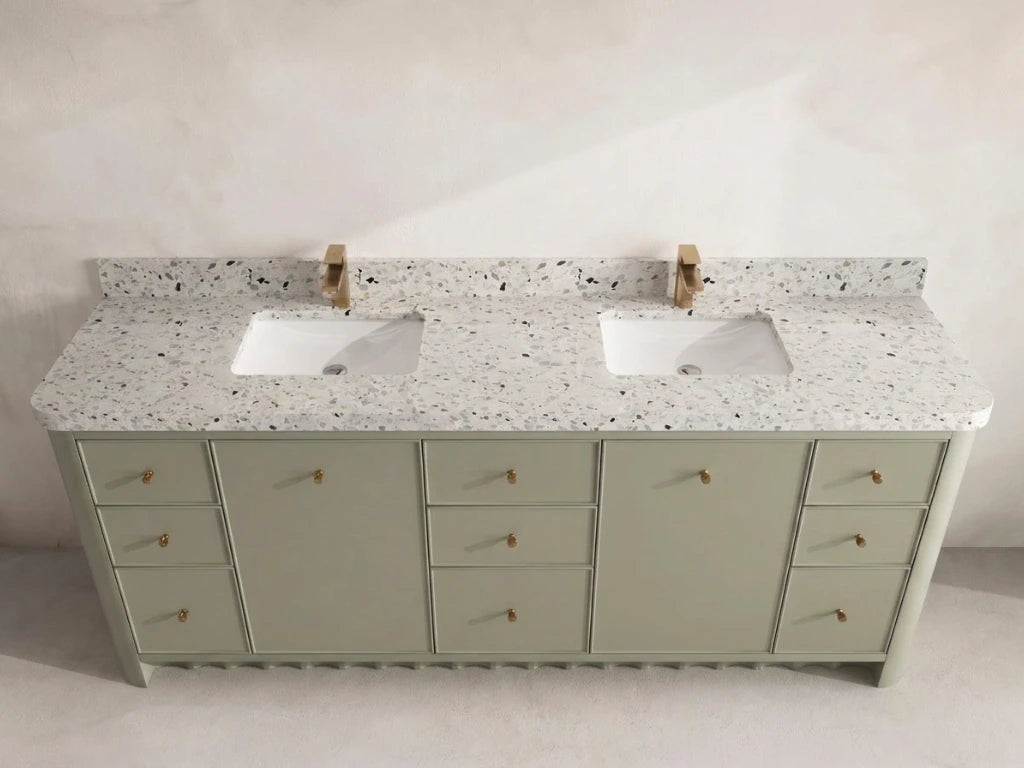 Orlando 84 in. W x 22 in. D Double Sink Bathroom Vanity | 
              
                Evergreen
                
                  
             - ORL_EGN_PALS_84D - photo №15