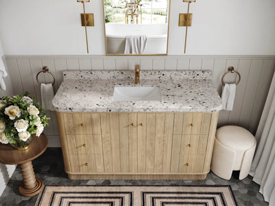 Houston Freestanding White Oak 60 in. W x 22 in. D Single Sink Bathroom Vanity