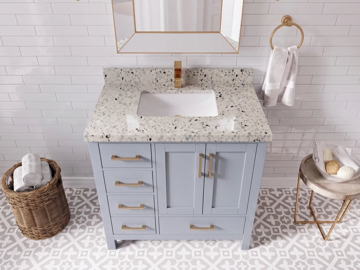 Malibu 36 in. W x 22 in. D with Center Sink Bathroom Vanity - photo 23