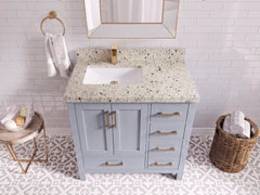 Malibu 36 in. W x 22 in. D Left Offset Sink Bathroom Vanity - photo 26