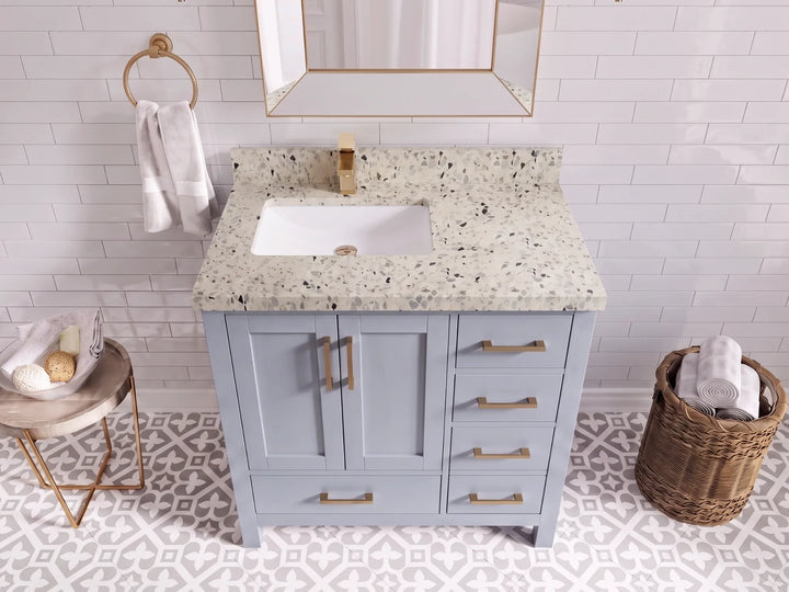 Malibu 36 in. W x 22 in. D Left Offset Sink Bathroom Vanity - photo 26