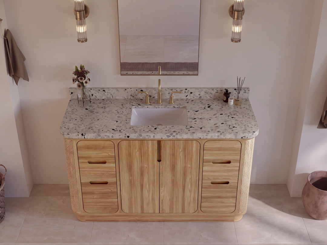 Ventura Teak 60 in. W x 22 in. D Single Sink Bathroom Vanity | 
              
                Light Natural Teak
                
                  
             - VTR_TK_LNT_CA_LZ_60S - photo №8