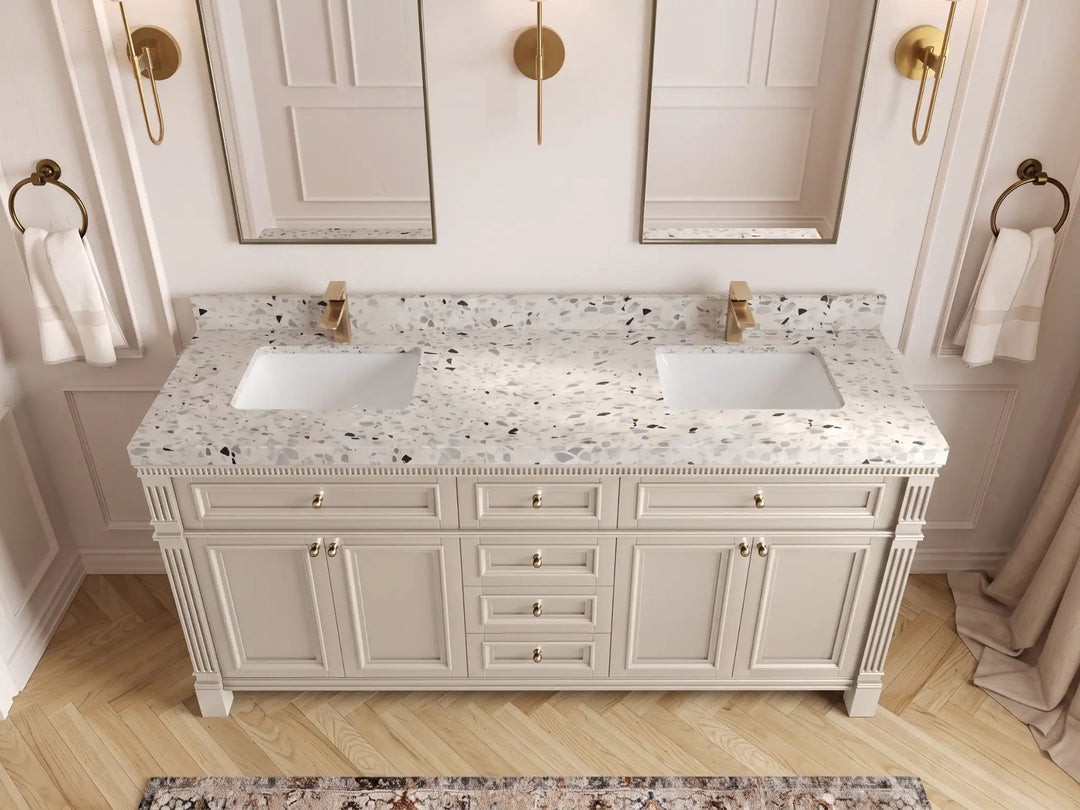 Paris 72 in. W x 22 in. D Double Sink Bathroom Vanity | 
              
                Fine Grain Linen Beige
                
                  
             - PRS_FNG_WHQZ_72D - photo №35