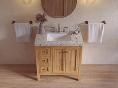 Nashville Teak Wood 36 in. W x 22 in. D Center Sink Bathroom Vanity - photo 17