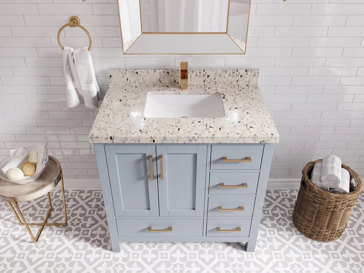 Malibu 36 in. W x 22 in. D Bathroom Vanity Center Sink - photo 22