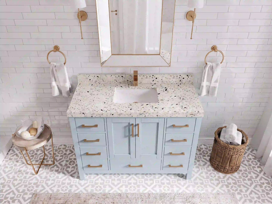 Malibu 48 in. W x 22 in. D Single Sink Bathroom Vanity | 
              
                Blue Heather
                
                  
             - MLB_BLU_WHQZ_48S - photo №22