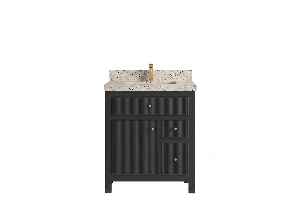 Sonoma 30 in W x 22 in D Reeded Free Standing Single Sink Bathroom Vanity