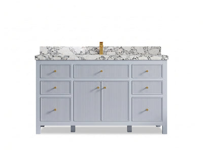 Sonoma 60 in W x 22 in D Free Standing Reeded Single Sink Bathroom Vanity