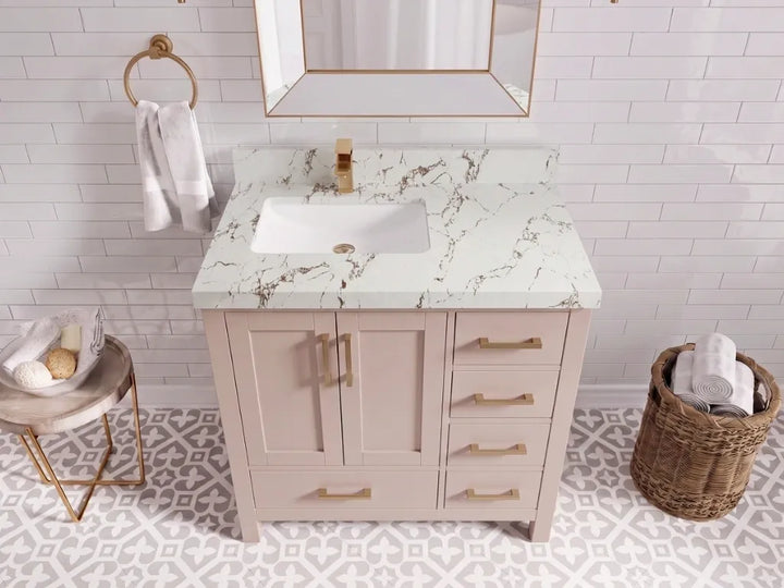 Malibu 36 in. W x 22 in. D Left Offset Sink Bathroom Vanity - photo 27