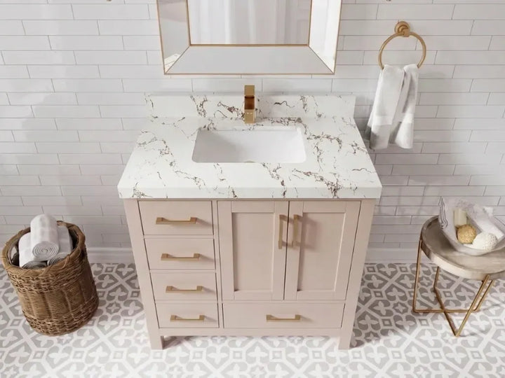 Malibu 36 in. W x 22 in. D with Center Sink Bathroom Vanity - photo 24