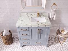 Malibu 36 in. W x 22 in. D Right Offset Sink Bathroom Vanity - photo 26