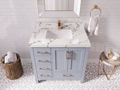Malibu 36 in. W x 22 in. D with Center Sink Bathroom Vanity