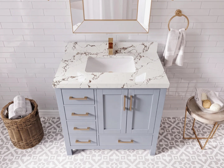Malibu 36 in. W x 22 in. D with Center Sink Bathroom Vanity - photo 24