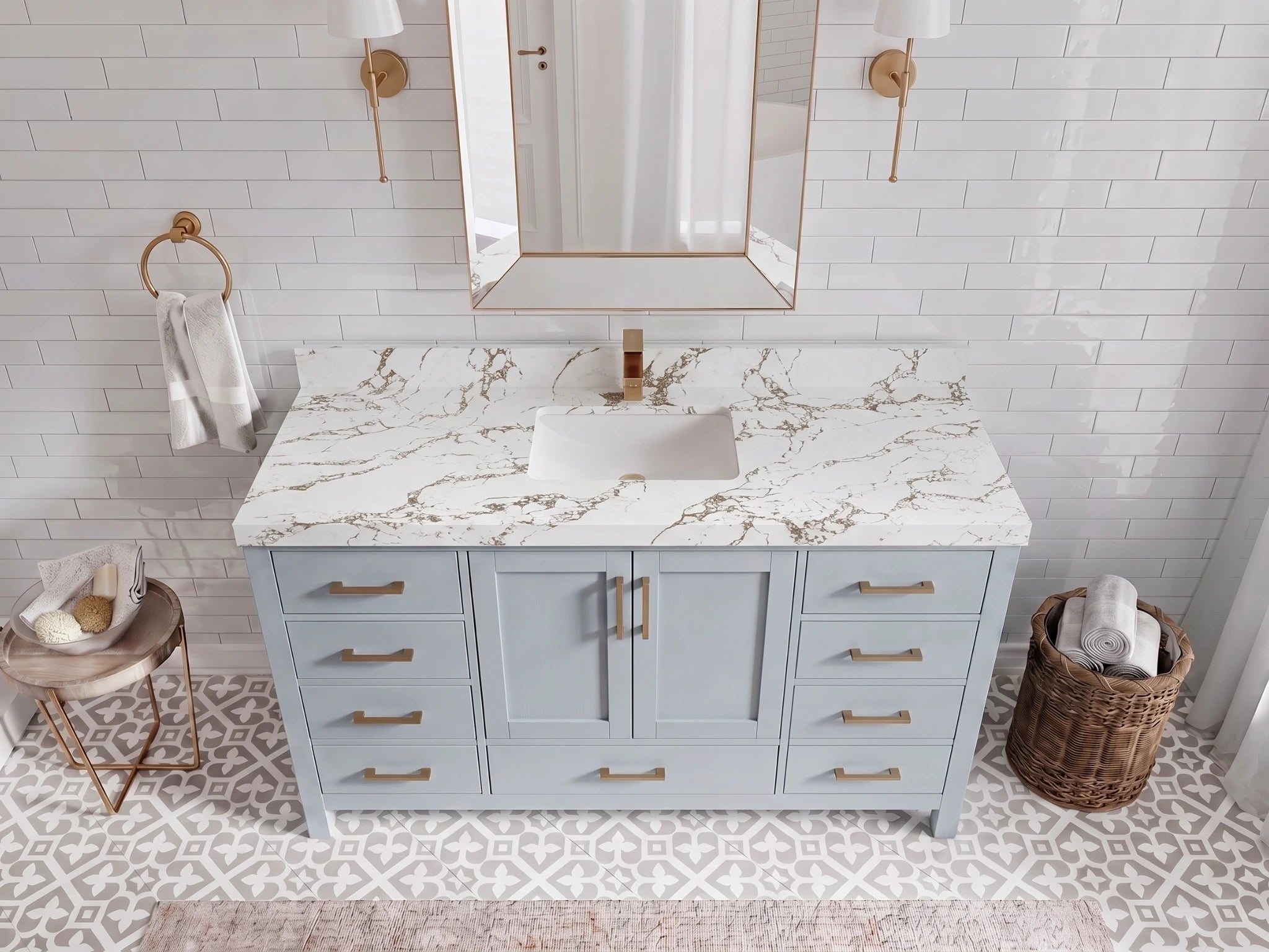 Malibu 60 in. W x 22 in. D Single Sink Bathroom Vanity