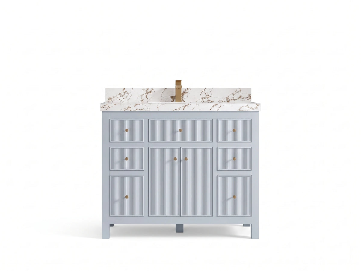 Sonoma 42 in W x 22 in D Free Standing Reeded Single Sink Bathroom Vanity
