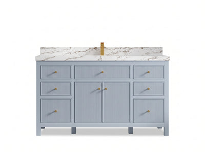 Sonoma 60 in W x 22 in D Free Standing Reeded Single Sink Bathroom Vanity