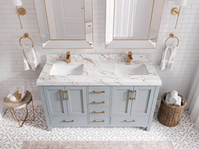 Malibu 60 in. W x 22 in. D Double Sink Bathroom Vanity